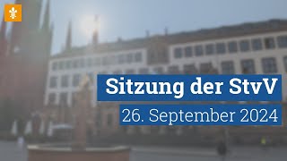 👥 Stadtverordnetenversammlung 26 September 2024  Landeshauptstadt Wiesbaden [upl. by Helmer]