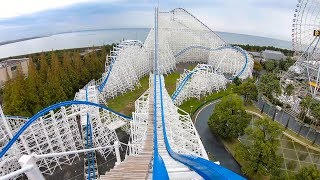 Riding quotHakugeiquot Roller Coaster Multi Angle 4K Onride POV Nagashima Spaland Japan [upl. by Edny]