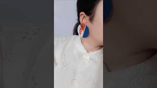 Hand painted earrings diy painting earrings trending art shorts handmade jewellery [upl. by Avril813]