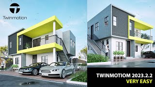 TWINMOTION 202322  EXTERIOR RENDER  VERY EASY  PATH TRACER [upl. by Hasan]