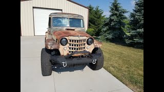 1950 willys jeep truck body swap to 1999 chevy 1500 4x4 chassis [upl. by Yemaj]