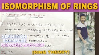 ISOMORPHISM OF RINGS IN HINDI 🔥🔥 [upl. by Wobniar]