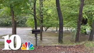 Flooding in Sevier County affects Pigeon River [upl. by Akemahs31]