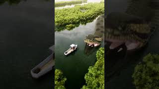 Giant Anaconda snake attacks small boat [upl. by Latsyrk824]