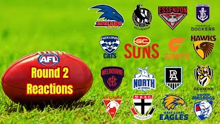 Every AFL clubs reaction to their round 2 matches [upl. by Elumas91]