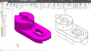 Autodesk Inventor Tutorial for beginners exercise 8 [upl. by Angelique]