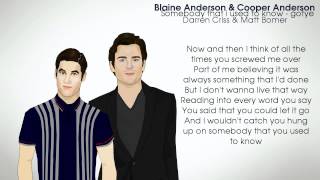 Glee Cast  Somebody That I Used To Know Lyrics [upl. by Koenraad]