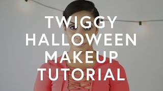 Twiggy Halloween Makeup Tutorial  The Zoe Report by Rachel Zoe [upl. by Oxley]