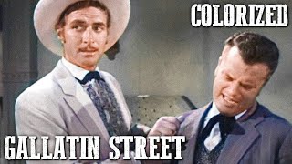 Yancy Derringer  Gallatin Street  EP02  COLORIZED  Jock Mahoney  Cowboy [upl. by Oiramd]