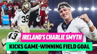 FULL DRIVE  Irish IPP Kicker Charlie Smyth Hits GameWinning Field Goal On NFL Debut 🇮🇪 [upl. by Enyawed]