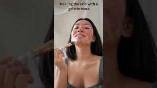 Peeling the skin with a gelatin mask [upl. by Arvind]