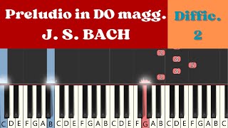 J S BACH  Preludio in DO maggiore  tutorial di pianoforte diteggiato [upl. by Bugbee]