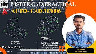 Practical No 13 Drawing isometric views of given two objects [upl. by Alejoa]