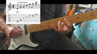 Joe Diorio Intervallic Pentatonic Lick Box 2 Am with tabs  DPs Guitar Encyclopedia [upl. by Inaliel944]