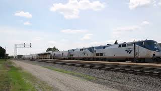 Steel Highway  Amtrak 183 leads the Southwest Chief station stop at Galesburg IL SteelHighway [upl. by Adamok]