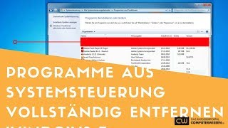 Entfernen Sie gelöschte Programme aus der Systemsteuerung  TUTORIAL [upl. by Shelburne265]