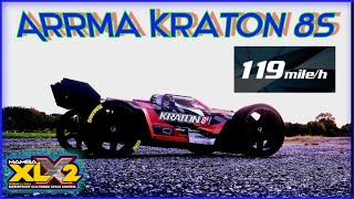 119mph Arrma Kraton 8s SPEEDRUN [upl. by Evatsug]