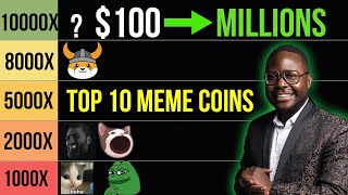 Turn 100 into Millions 10 Meme Coins With Insane Potential 🚀 [upl. by Boynton]