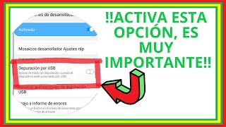 Como HABILITAR la opción de DEPURACIÓN USB en todas las versiones de ANDROID [upl. by Riker]