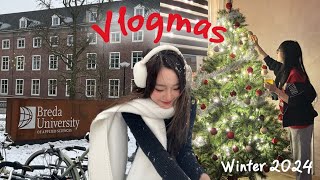 Vlogmas tuyết đầu mùa ở Hà Lan  Miha Chan du học Hà Lan 🇳🇱 [upl. by Sabba]