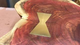 Live Edge Brass Inlay Sanding Problem Solved by Michael Madley Furniture Design [upl. by Wylie441]