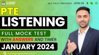 PTE Listening Full Mock Test with Answers  January 2024  Language Academy PTE NAATI amp IELTS [upl. by Ysak]