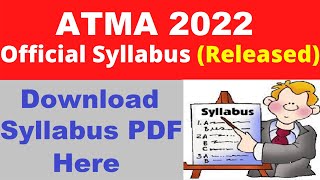 ATMA 2022 Syllabus Released  Check amp Download ATMA 2022 Official Syllabus PDF Here [upl. by Maribelle937]