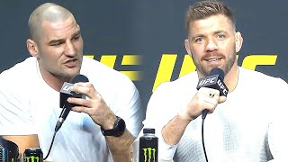 Dricus was BRUTALSean Strickland gets HEATED UFC Press Conference Reaction [upl. by Ahseile]