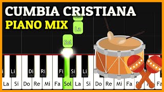 MIX CUMBIA CRISTIANA Alegre Piano Tutorial  El Espiritu Santo Ya llegó Coro [upl. by Darell830]