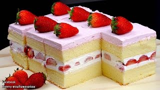 Strawberry Shortcake Recipe สตรอเบอร์รี่ช็อตเค้ก [upl. by Bianca447]