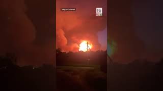 Powerful 💥 explosion at Russian ammunition depot work of the Armed Forces of Ukraine shorts [upl. by Azirb]