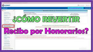 ¿Cómo revertir o anular Recibo por Honorario Electrónico [upl. by Tish]