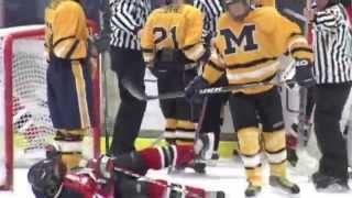 Meridian High School Hockey Game Deke Hits and almost Fight [upl. by Simsar]