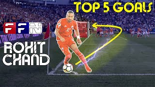 Top 5 Goals Of Rohit Chand [upl. by Cassandra260]