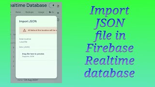 How to import a Json file in Firebase realtime database [upl. by Elinnet913]