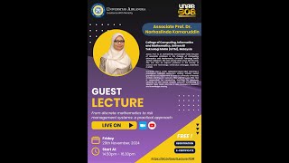 Guest Lecture  From Discrete Mathematics to Risk Management Systems a Practical Approach [upl. by Modie]