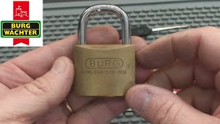 50 Burg Wächter 40mm Padlock NATO Issue Picked Open [upl. by Cleodel]