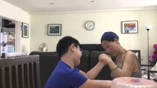 Arm wrestling with my mum [upl. by Nosyt]