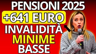 🚨AUMENTI PENSIONI 2025 Ecco i Nuovi Importi Pensioni Invalidità Minime e Basse [upl. by Aittam]