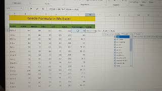 How to find grade formula in MS Excel👈trendingviralshortssimpishortvideovideo likeyoutube 🌺👍 [upl. by Attennek]