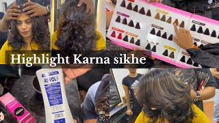 How to Hair Highlights करणा सीखे  tutorial  for beginners  step by steps  घर बैठे सीखे ५ मि मे [upl. by Gareri664]