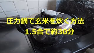 玄米のおいしい炊き方～圧力鍋で手早く簡単に炊く方法【15合で約30分】 [upl. by Pinckney]