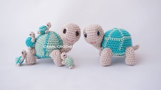 Tortuga y tortuguitas amigurumi tutorial [upl. by Annabal563]