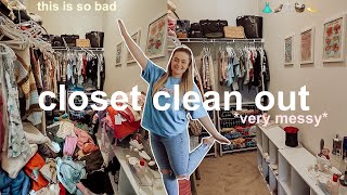 DECLUTTERING amp CLEANING OUT MY MESSY CLOSET 2024 🎀 REDOING MY ENTIRE CLOSET giving away my closet [upl. by Anyak]