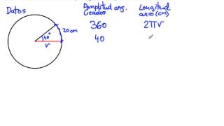 Radio de una circunferencia a partir de un ángulo y el arco que define [upl. by Aramaj]