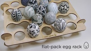 DIY Egg Art  Flat Pack Egg Rack from Jennifer Kwong Drying Egg Stand [upl. by Hawk]