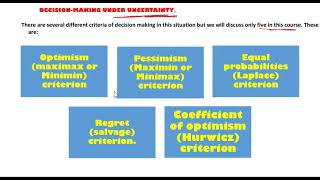 DECISON THEORY Part 1 [upl. by Yekram909]