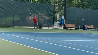 10 year olds baseline power at tennis practice [upl. by Ellevel]