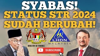 TAHNIAH STATUS STR FASA 1 2024 SUDAH BOLEH DISEMAK DI MYSTR [upl. by Ethben]