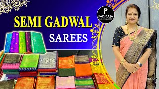 SEMI GADWAL SAREES 8886222579  NO RETURN  DELIVERY AVAILABLE  HANAMKONDA [upl. by Aisorbma958]